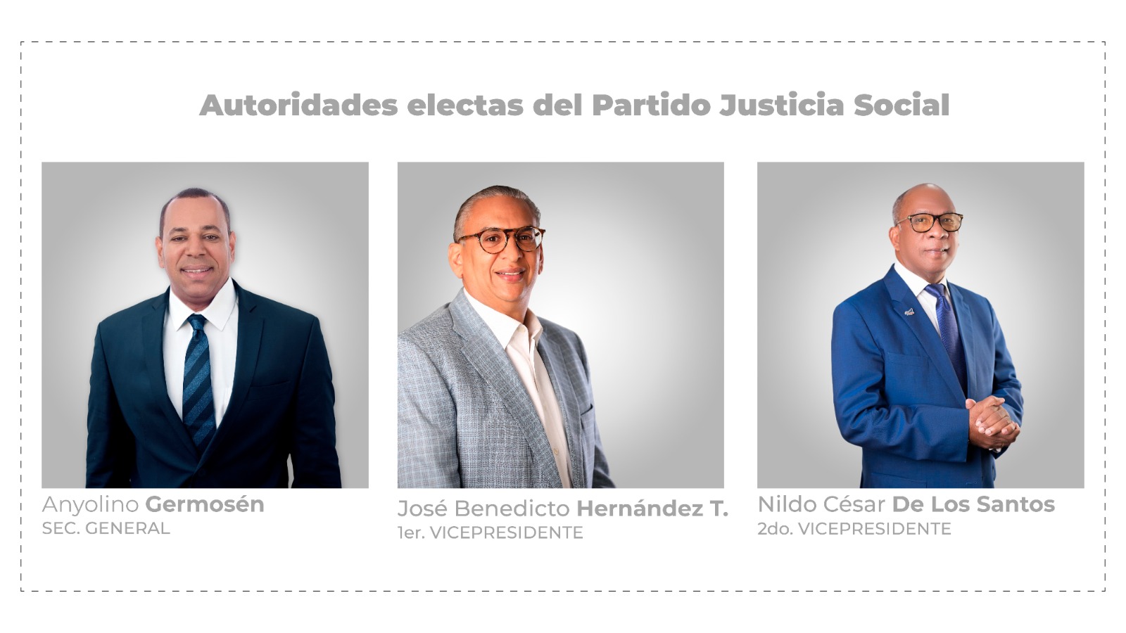 Partido Justicia Social (JS) establece su liderazgo con un Secretario General y dos Vicepresidentes